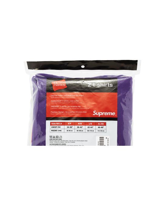 Supreme Black Hanes Tagless T-Shirt 2-Pack "Ss21" Su10114"