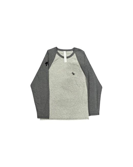 Chrome Hearts Black Henley Baseball 3 Cross Patch Longsleeve T-Shirt Chrm1137" for men