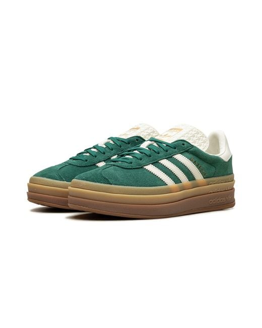 Adidas Black Gazelle Bold "green / White / Gold" Shoes
