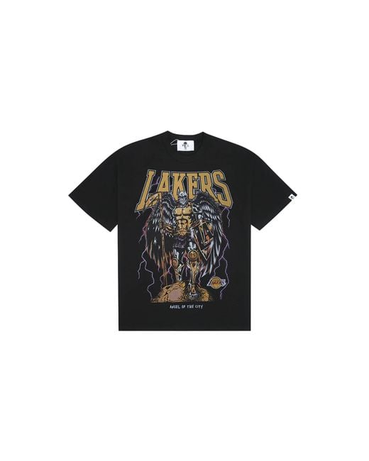 Warren Lotas Black Angel Of The City Lakers Short Sleeve T-Shirt 201Nbablk815M" for men