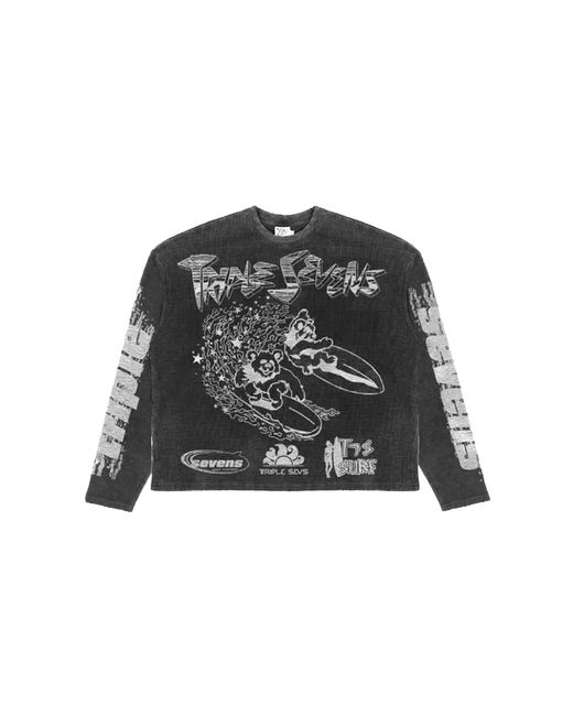 Triple Sevens Black All Star V2 Waffle Knit Long-Sleeve T-Shirt Ts7054" for men