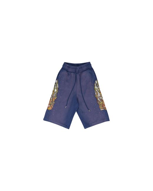 Who Decides War Blue Flame Glass Sweatshorts 1120070010Sh" for men