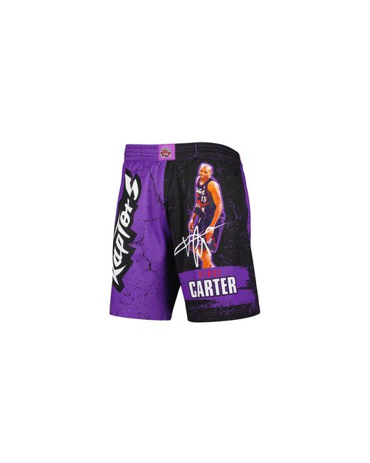 Mitchell & Ness Black Player Burst Mesh Shorts "Nba Raptors Vince Carter" Pshr5009 Trayyvcapurp" for men