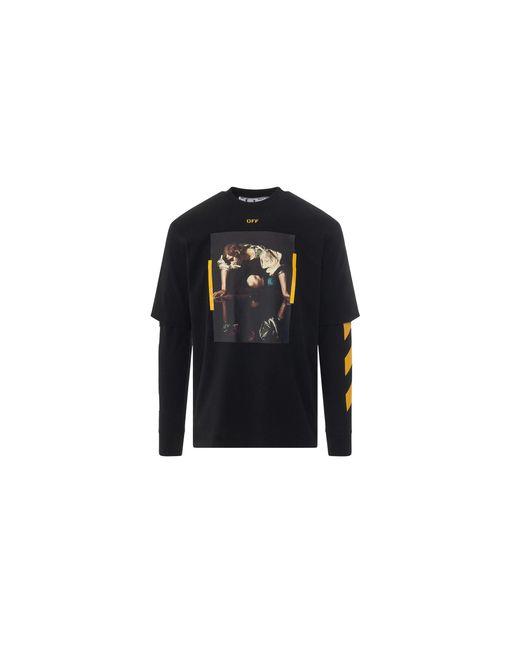 Off-White c/o Virgil Abloh Black Diag Arr Carav Narcis Dbl Omab068C99Jer0031018" for men