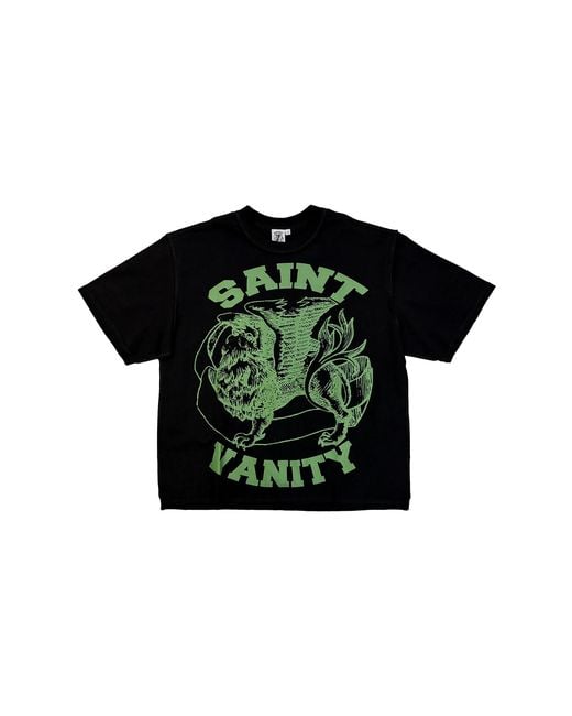 SAINT VANITY Black Griffin T-Shirt Sv035" for men