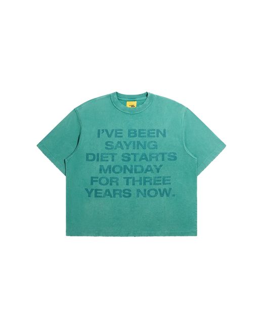 DIET STARTS MONDAY Green 3 Year Short-Sleeve T-Shirt "Washed" Dsm Sum26 034" for men