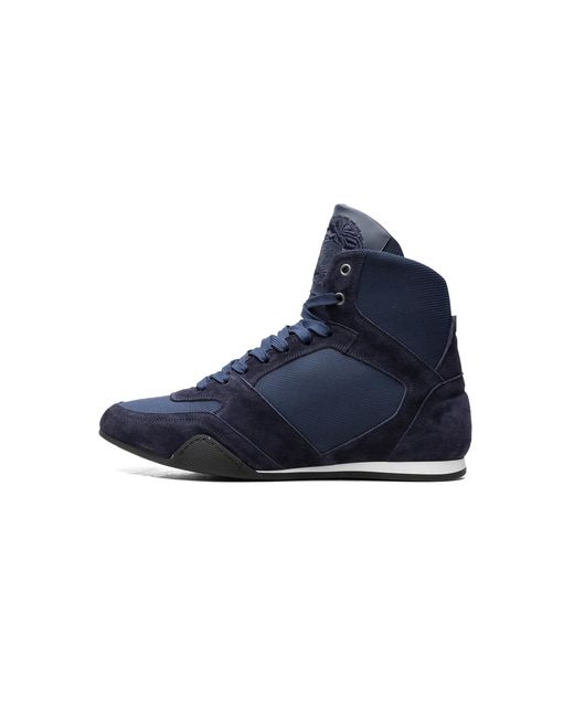 Versace Blue High Top Greek Key Dsu6442 D4Ctg Kl8Eb" for men