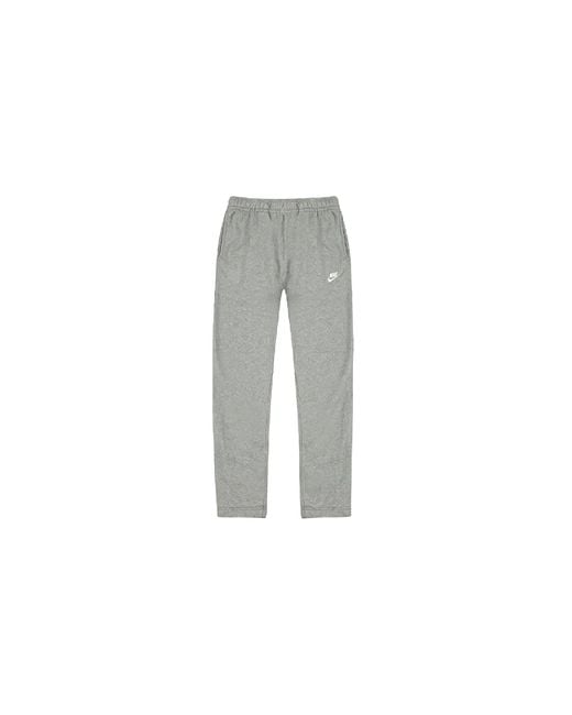 Nike Black Club Open-Hem Fleece Pants "Dark Heather Light Smoke Fn3730 063" for men