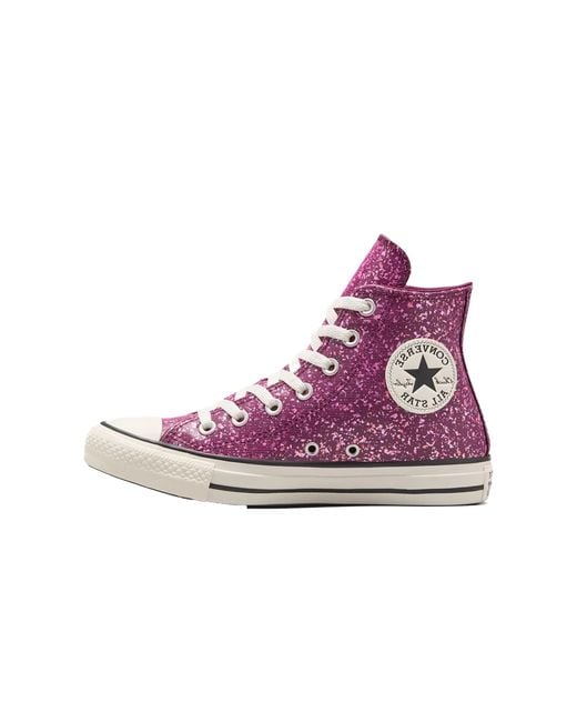 Converse Purple Chuck Taylor All Star High Glitter" A11137C"