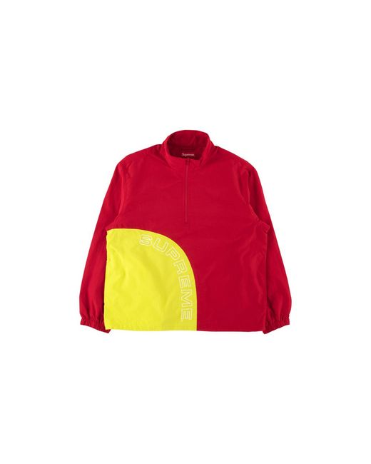supreme corner arc half zip pullover white