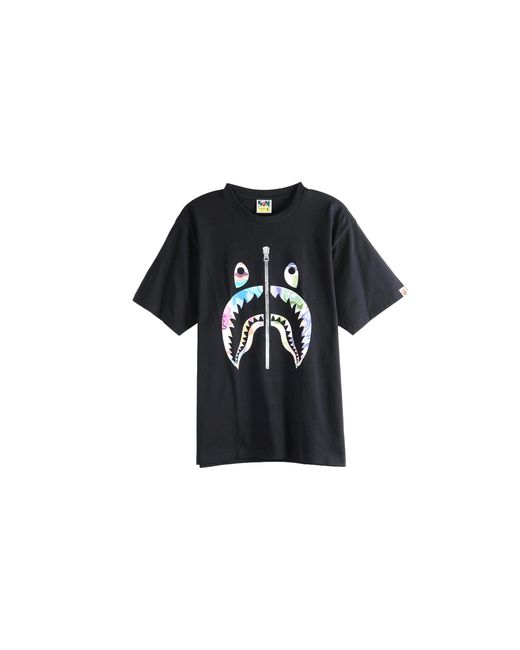A Bathing Ape Black Art Camo Shark T-Shirt 1L80110037 Blk" for men