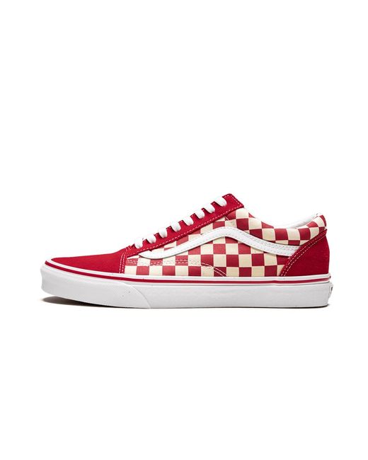 primary check old skool red & white shoes