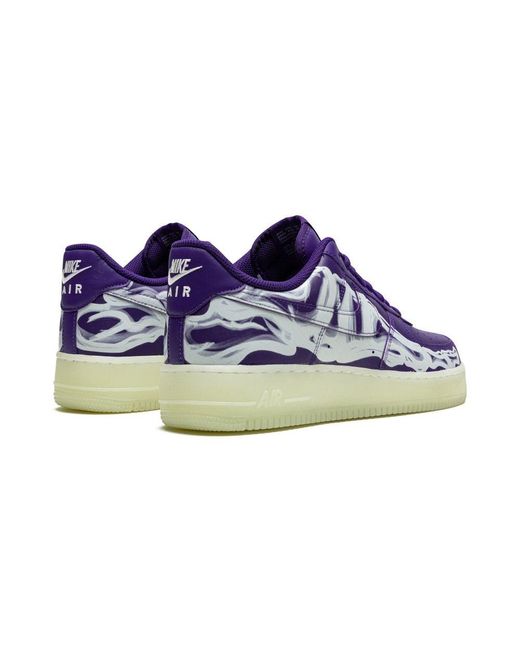 Nike Blue Air Force 1 Low '07 Qs Skeleton Halloween" Shoes