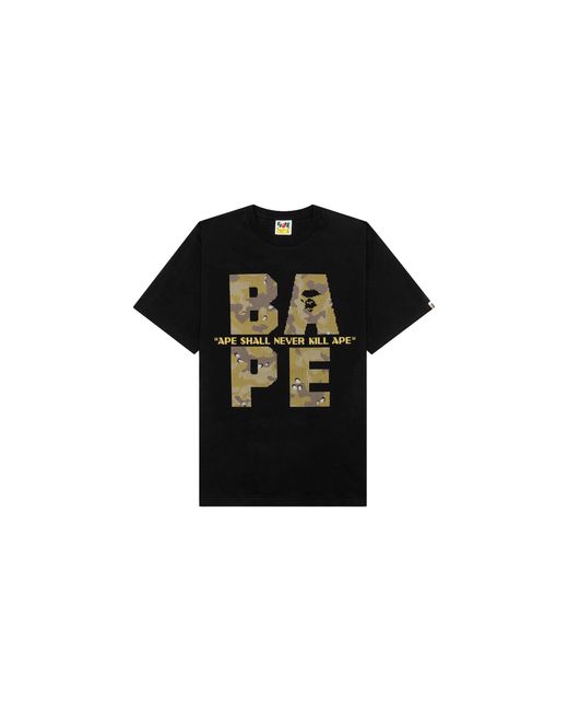 A Bathing Ape Black Bitmap Logo T-Shirt 001Tek801041M Blk" for men