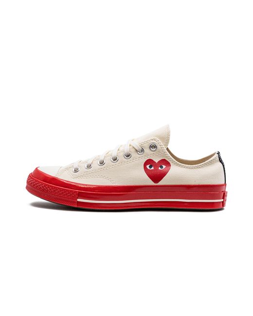 Converse Red Cdg X Chuck Taylor 70 Lo "Comme Des Garcons Play Egret Midsole" A01796C" for men