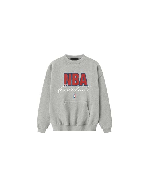 Fear Of God Black Essentials Nba 90S Crewneck Sweatshirt "Concrete Heather" 192Nb256803F" for men