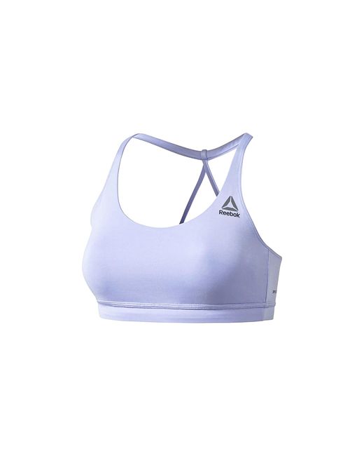 Reebok Black Workout Ready Tri Back Bra "Lilac Glow" Ce7752"