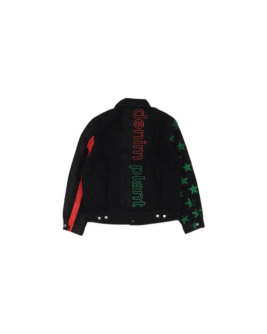 DENIM TEARS Black Cactus Tears Denim Plant Jacket "4Th Of July" Dt190" for men