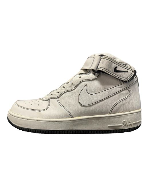 Nike Black Air Force 1 Mid 304096 115" for men