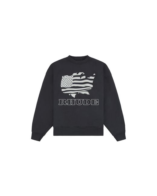 Rhude Black Banner Sweatshirt "Vintage Rhss26St01012 Vbw" for men