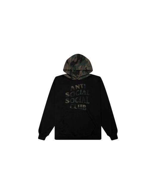 ANTI SOCIAL SOCIAL CLUB Black Camo Applique Hoodie Asscss26Hd131" for men