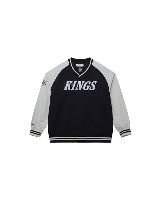 Mitchell & Ness Black Nylon Pullover Jacket Vintage Logo "Nhl Kings" Jk9272 Lakblck" for men