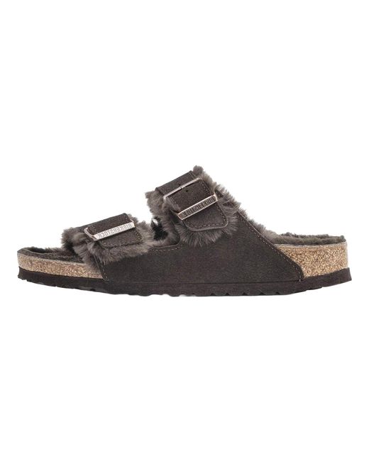 Birkenstock Black Arizona Shearling Suede Leather 1020566" for men