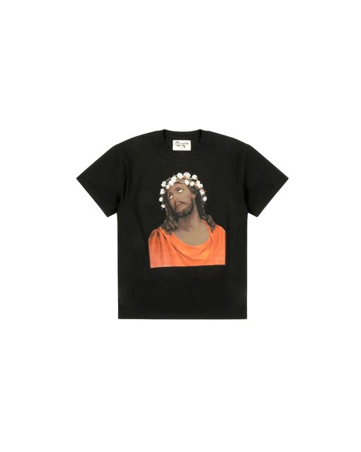 DENIM TEARS Black Crown Of Made Cotton Short Sleeve T-Shirt Dt290" for men