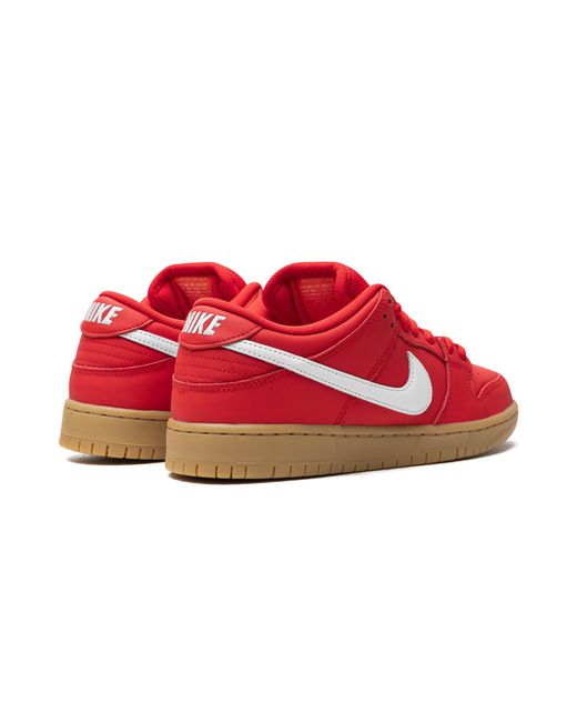 Nike Red Sb Dunk Low Pro "University Gum" Shoes for men