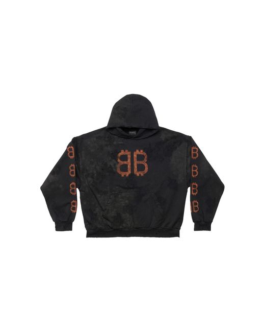 Balenciaga Black Crypto Medium Fit Hoodie 742603Tovn71055" for men