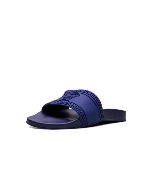 Versace Blue Palazzo Medusa Pool Slide "Royal" Dsu5883 Dg09G Klb" for men