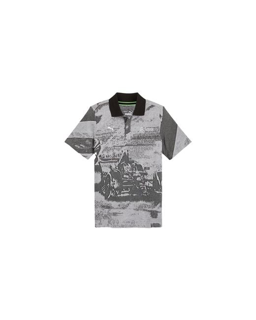 PUMA Black Mapf1 Mercedes Jacquard Polo 627338 01" for men