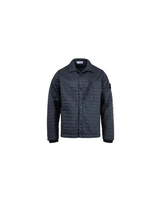 Stone Island Blue Woven Patch Crinkle Lap Jacket "Ink" 4100024 S0186 V0026" for men