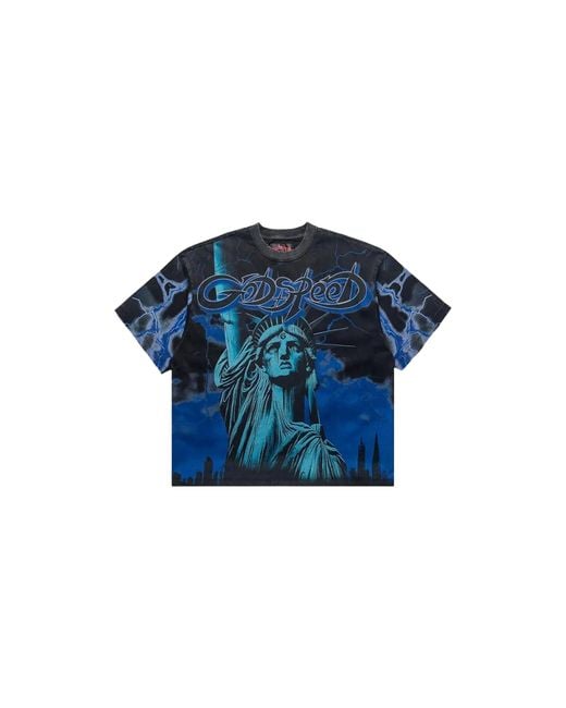 GODSPEED NEW YORK Blue Voltage T-Shirt "La" Gdspd19 Lb" for men