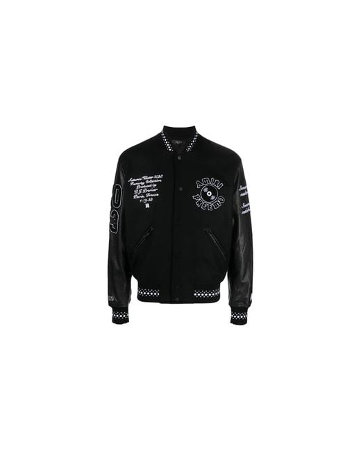 Amiri Black Dj Premier Varsity Jacket Aw23Mos081 001" for men