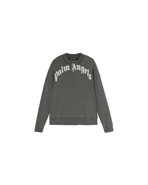 Palm Angels Black Gd Curved Logo Long-Sleeve T-Shirt "Ss22 for men