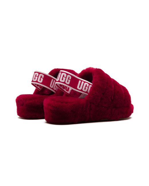 Ugg Red Fluff Yeah Slide 1095119 Rbrd"