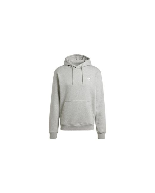 Adidas Black Trefoil Essentials Hoodie "Medium Heather" Im4525" for men