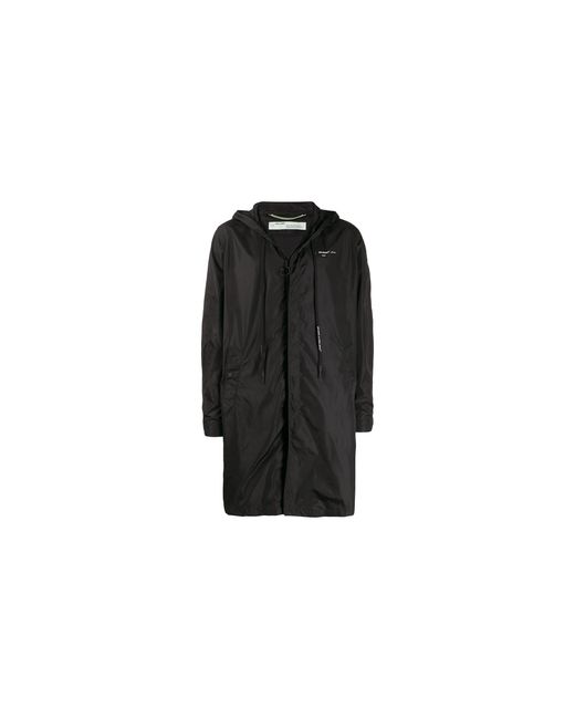 Off-White c/o Virgil Abloh Black Unfinished Arrows Hooded Raincoat Omea171E19E060031091" for men