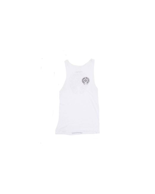 Chrome Hearts Black Horseshoe Logo Ribbed Tank Top Chrm0325" for men
