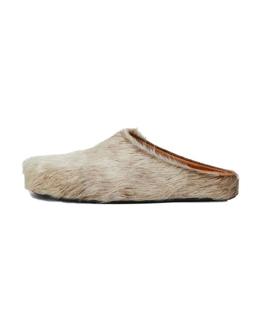 Marni Black Soft Long Hair Calfskin Fussbett Slides "Soft" Sbmr000600P800600W20" for men