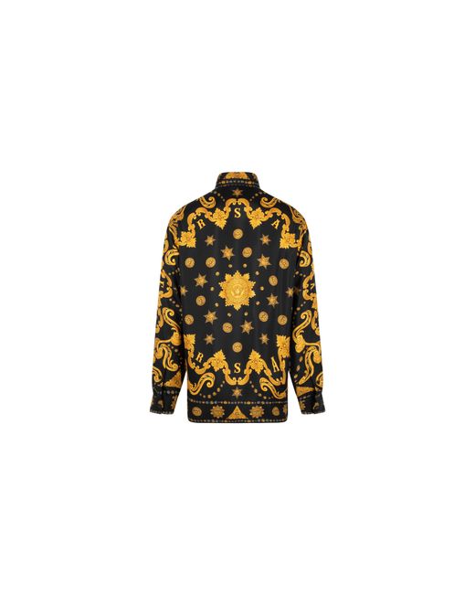 Versace Black Printed Button Down Shirt A84050 A232646 A7008" for men