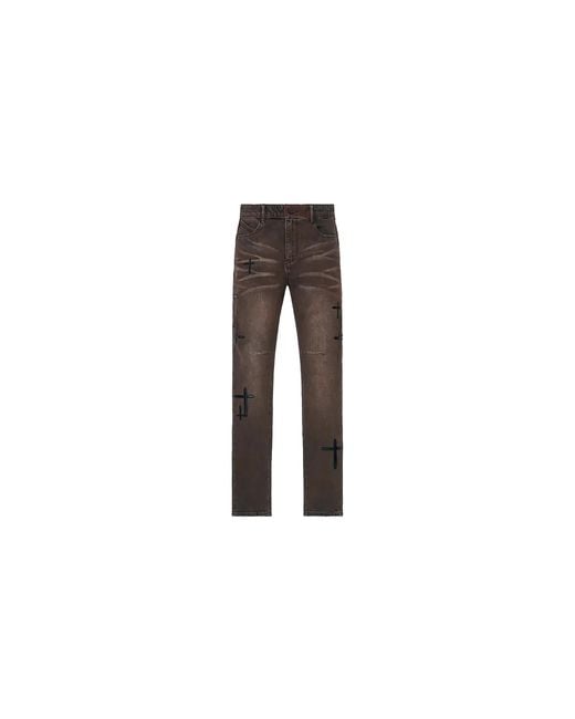 RTA Black Bryant Skinny Jeans "Mocha Drift Cross Patch" Mexod1214 J1205Mcdcp" for men
