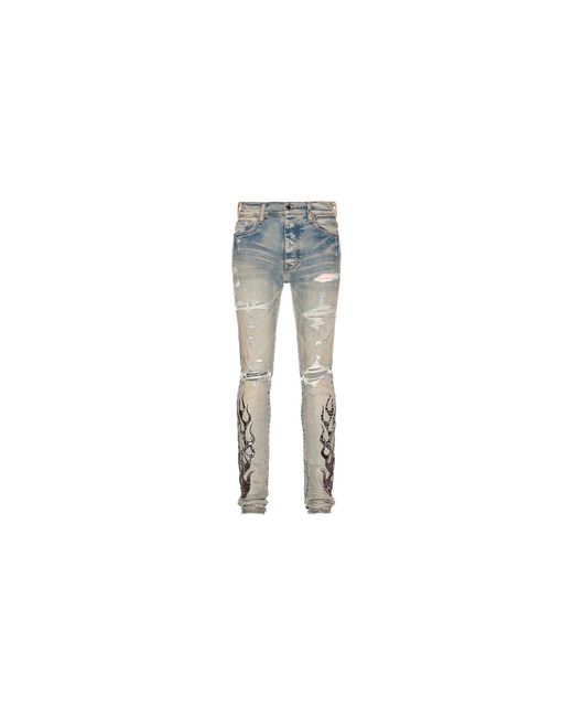Amiri Black Bandana Flame Jeans "Clay Ps22Mds192 464" for men