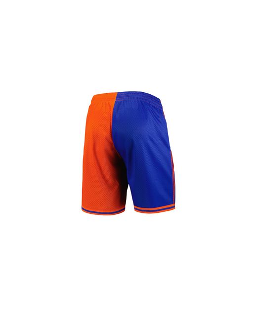 Mitchell & Ness Blue Split Swingman Shorts "Nba Ny Knicks 1996" Smsh4855 Nyk96Pppblor" for men