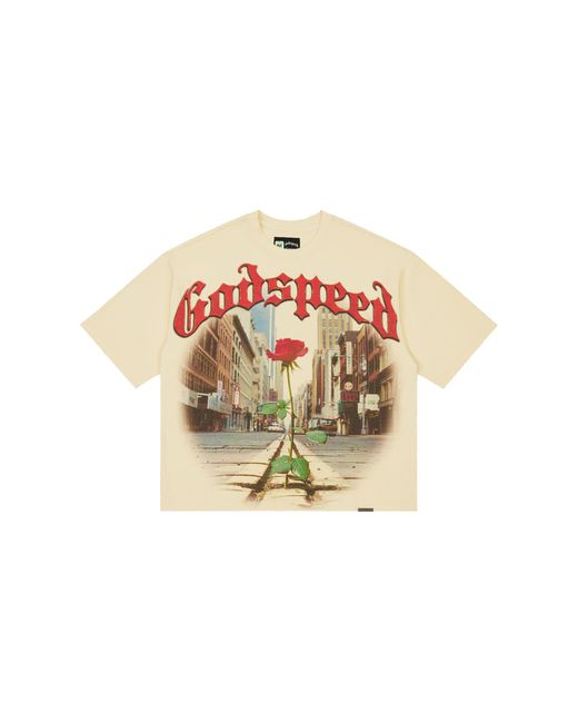 GODSPEED NEW YORK Black Concrete Rose T-Shirt "Bone" Gs311" for men