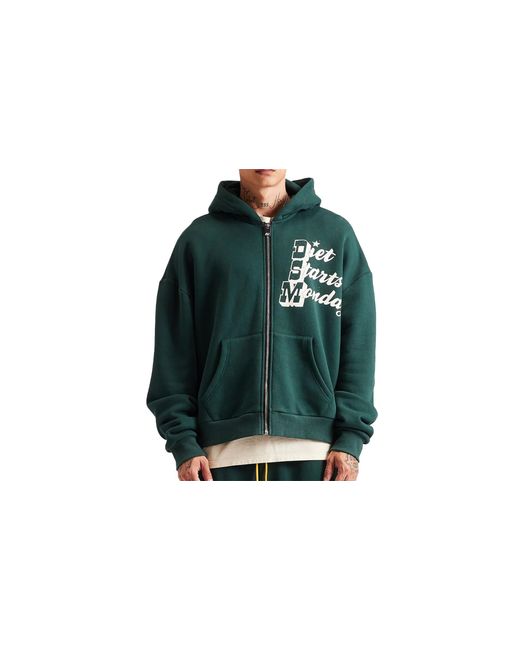 DIET STARTS MONDAY Green Star Full Zip Hoodie "Pine" Dsm Hol2501 011" for men