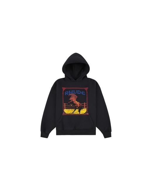 Rhude Black Cadre Hoodie "Vintage" Rhss25Ho05012 2306" for men