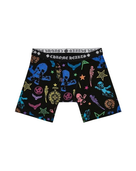 Chrome Hearts Black Foti Print Long Boxer Brief Chrm1389" for men