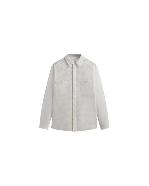 Kith Black Lattice Floral Long-Sleeve Apollo Shirt "Silk" Khm032068 116" for men